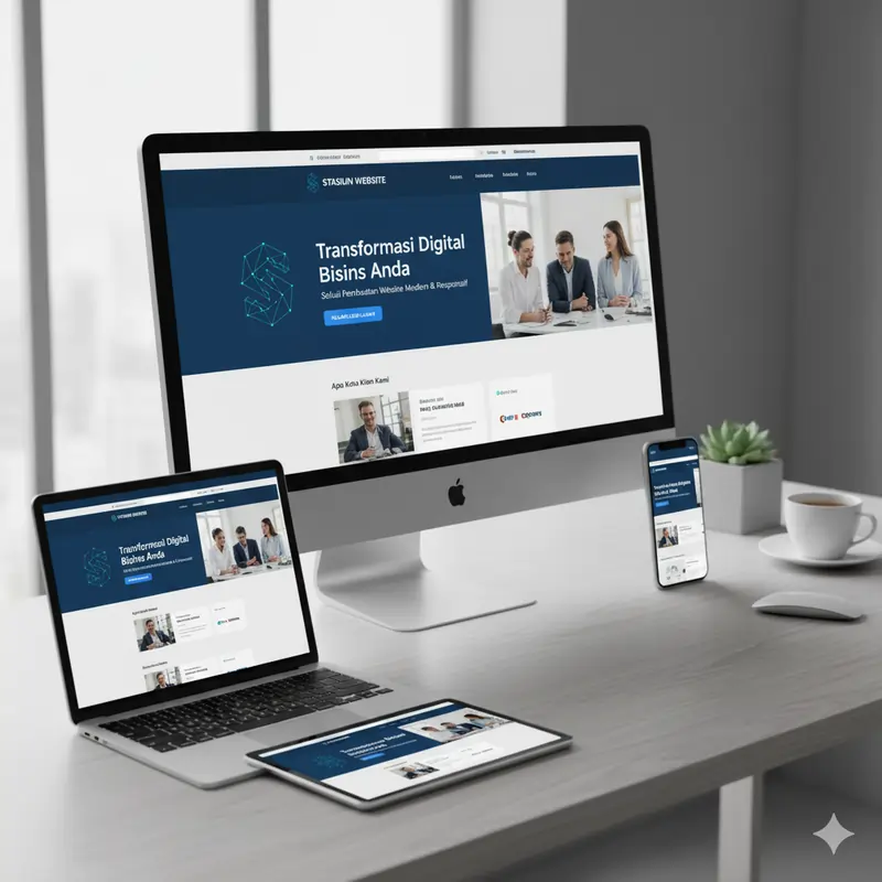 Contoh tampilan website StasiunWebsite — desain modern untuk bisnis
